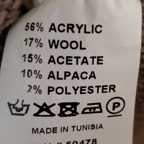 Collection Woman Mixed Media Cowl Neck Alpaca Tan Tunic Sweater Size XXL - Picture 5 of 5